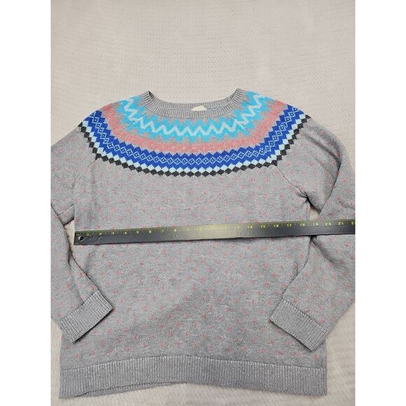 Talbots Sweater Womens Large Fair Isle Pullover Crew Neck - Picture 3 of 7